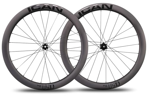 ICAN Carbon-Räder Alpha 50 Disc Pro 1600g Rennrad 50 mm Clincher Tubeless Ready Bremsscheibe 12x100/12x142mm