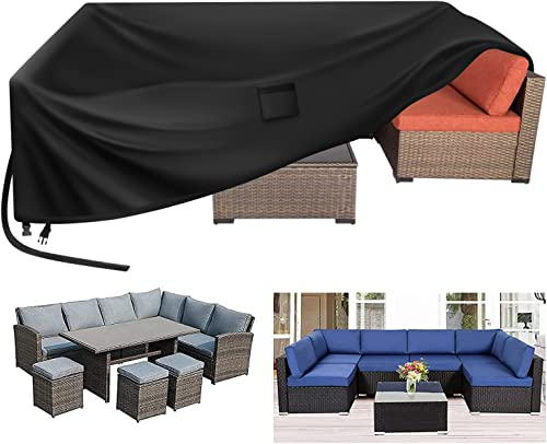 Kovshuiwe Gartenmöbel Abdeckung,270x180x89cm Schutzhülle Gartenmöbel Wasserdicht,Winddicht,UV-Beständiges,420D Heavy Duty Winddicht,Schutzhülle Abdeckplane,Abdeckplane für Gartenmöbel Outdoor