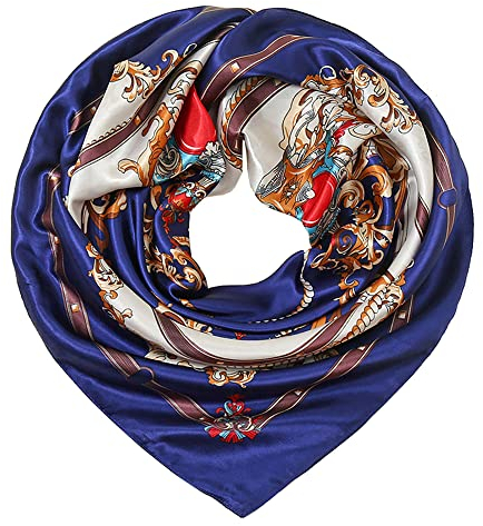 MAIRY Kopftuch Damen Bandana Halstuch Damen Floral Satin Tuch Groß Damen Bandana Halstuch Kopftuch Vierecktuch Schal Tuch Geschenk für Frauen M0352