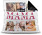 Foto-Kissen selbst gestalten - Mama wir lieben Dich - Collage mit 6 Fotos & Namen - Geschenk für die Beste Mama von Kindern - inkl. Füllung, Farbkissen Rückseite Schwarz, 40x40 cm