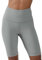 90 Degree By Reflex High Waist Power Flex Yoga Shorts - Bauchkontrolle Bikershorts für Damen, Chinois Green 22,9 cm gerippt, Klein