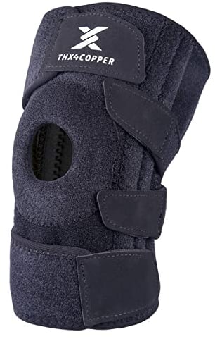 Thx4COPPER Supporto per ginocchiera aperta della rotula, stabilizzatori laterali a compressione per ginocchio gonfio, ACL, lesioni del menisco, artrite, tendinite, sollievo dal dolore articolare-SM