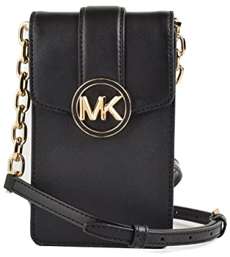Michael Kors Carmen Kleine Umhängetasche aus Kunstleder, Schwarz, Small
