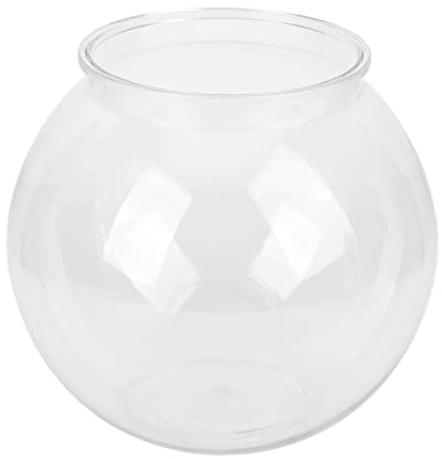 Fish Bowl Transparent Fish Breeding Box Plastic Fish Bowls Round Aquarium Multipurpose Small Round Fish Tank for Desk Bookcase Decoration(L)