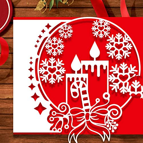 Weihnachtskerze Schneeflocke Metall Stanzformen Frohe Weihnachten Schneeflocke Snata Stanzformen Schablonen DIY Scrapbooking Dekorative Prägepapier Scrapbooking Kartenherstellung