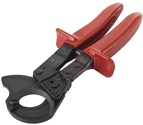 TOOLCRAFT Ratschen-Kabelschneider I glatter Schnitt Kabel I minimaler Kraftaufwand schneiden I Komfortgriff Kabelschneider I eingebaute Sicherheitssperre I 240 mm² I I Elektrowerkzeug