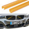 RECAMBO Kühler Grill Einsatz, Frontgrill Zierleisten Streifen, Grill V Streben | Kompatibel mit BMW 1er 2er 5er E60 E61 | F44 F52 | Gelb