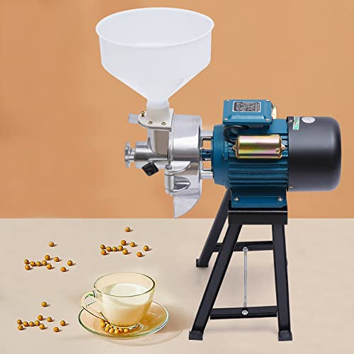 Molinillo de cereales eléctrico Molinillo de granos de maíz sorgo con embudo eléctrico molinillo de paja molino multifunción de trigo para piensos en polvo molienda molienda en seco molienda húmeda