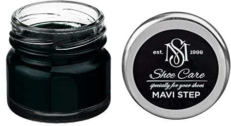 MAVI STEP Crème de Beauté pour Chaussures en Cuir à Base de Cire - 133 Vert Foncé Terne