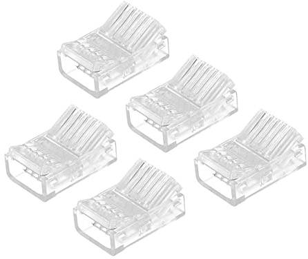 sourcing map LED Strip Connector 5 Pin, 12mm LED Connectors for Strip Lights, RGB Unwired Clips for Strip Light Gapless Track Lighting Connector, 5 Stück