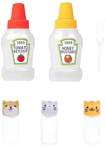 Agatige Travel Bouteille à Sauce, Portable Plastic Squeeze Salad Dressing Bottles Bouteilles Condiments Plastique Sauce Containers Condiment Bottles Travel Bottles for Dressing Spice