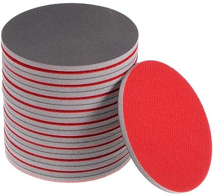 sourcing map 20pcs 800 Grit Sanding Sponge 5 Inch Hook and Loop Sponge Sanding Disc Wet/Dry for Car Wood Drywall Metal