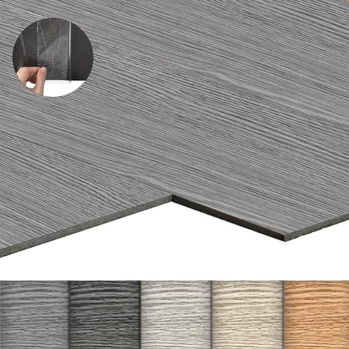LZQ - Pavimento in PVC autoadesivo con effetto legno, 72 piastrelle in vinile, 10,04 m², per pavimenti in piastrelle, resistenti all'usura, impermeabili, per soggiorno e cucina, rovere grigio
