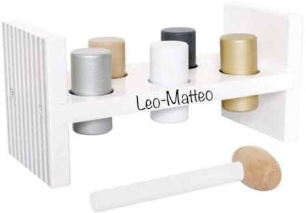 Personalisierte Hammerbank aus Holz – Lernspielzeug mit Gravur – Perfektes Geschenk zum 1. Geburtstag Holzspielzeug mit Name