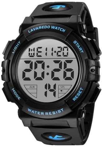 aswan watch Digitaluhr für Herren mit Wecker,Stoppuhr,Licht,Datum-Sport Armbanduhr mit Silikonarmband