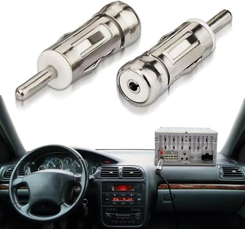 Car Aerial Antenna Adapter Connector, Vehicle Radio Antenna Adaptor, ISO to DIN Plug Pin Adapter for Vehicle Car Audio Radio Head Unit Stereo Receiver