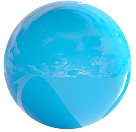 HomDSim 20 cm/8 Gartenkugeln, Spiegel-Ball, hellblau, Edelstahl, poliert, reflektierend, glatt, hohl, Kugel, langlebig, bunte und glänzende Dekorationen, Ergänzung für Garten, Terrasse, Hof, Haus