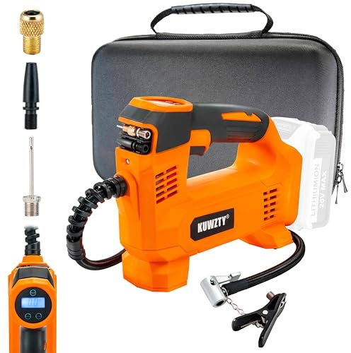 KUWZTY Tire Inflator Air Compressor for DEWALT 20v Max Battery,Portable Car Tire Pump,Auto air pump with Digital Pressure Gauge for Car tires, Motorcycles,Bikes, Balls(Tool Only, NO Battery)