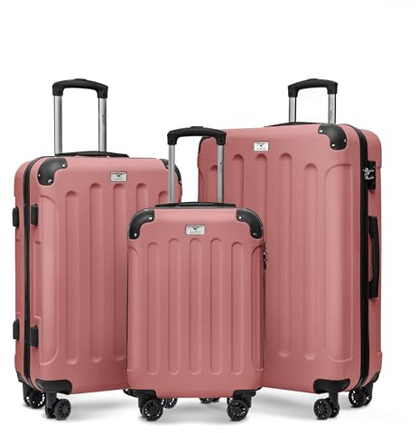 LUGG Travel Suitcase Set - Skywander 3-Piece Hard Shell Luggage, 20 24 28 Strong & Lightweight with Secure TSA Lock, Smooth 360° Wheels & Resilient Handle - Airline Approved