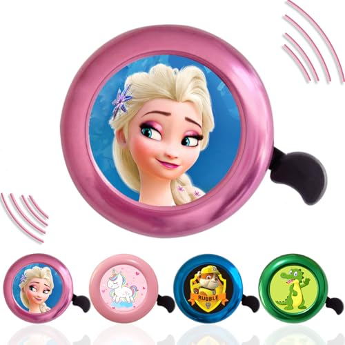 Klingel Fahrrad Kinder,Klingel Kinderfahrrad,Fahrradklingel Kinder Jungen/Mädchen,Fahrradklingel Kinder Einhorn/Feuerwehr,Klingel Fahrrad Jungen/Mädchen (Rosenrot)