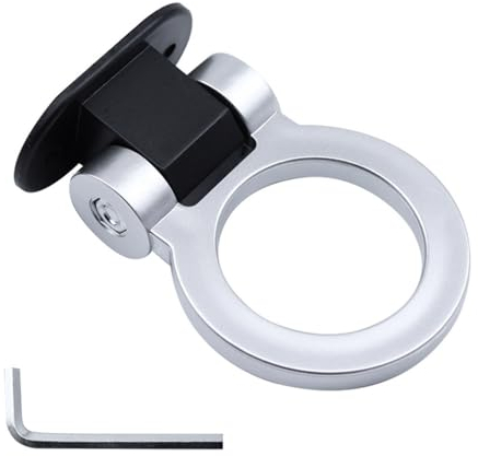 NURCIX Auto-Abschlepphaken,kompatibel mit VW ID.3 ID.4 CROZZ ID.5 ID.6, Auto-Anhängerkupplung Front-Abschlepphaken,4-Silver