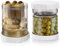 Gitohoni Bocal à cornichons avec passoire, séparateur de sablier avec fourchette en acier inoxydable, grande capacité de qualité alimentaire, sablier olive