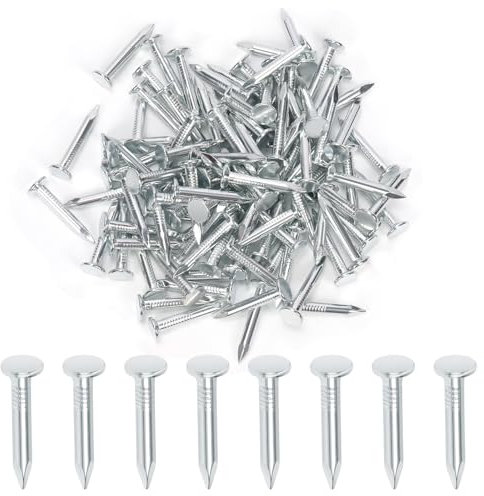 Swpeet Lot de 300 clous en feutre galvanisé de haute qualité de 3,8 cm pour toiture, clous en feutre pour toiture, bardeaux d'asphalte et panneaux isolants