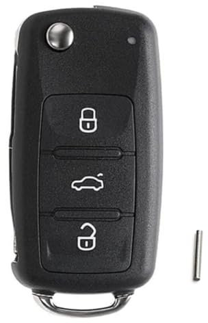 3 Tasten Ersatz Klapp Autoschlüsselgehäuse Funkschlüssel Schlüssel kompatibel für VW Golf Mk6 T1guan Polo Passat Sk0da Octavia Touran (ohne Transponder und Batterie)