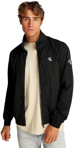 Calvin Klein Herren Windbreaker Jacke Unpadded Harrington mit Stehkragen, Schwarz (Ck Black), M
