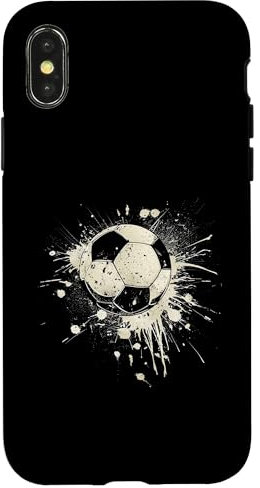 Hülle für iPhone X/XS Fußball Grunge