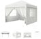 Aufun Pavillon 3x3 m Partyzelt mit 4 abnehmbaren Seitenwänden & Dach Wasserdicht Festzelt Bierzelt Gartenzelt Outdoor Gartenpavillon UV Schutz Winterfest Camping Zelt- Weiß