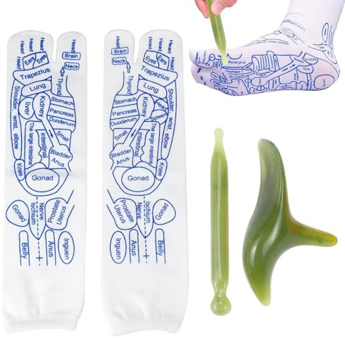 FSWWSF Reflexzonen Socken Set fußreflexzonen socken with Acupressure Pen Druckpunkt Socken akupressur socken Für Fuß Reflexzonen Massage Für Eine Verbesserte Fußgesundheit Unisex-Socken