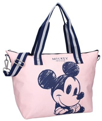 mybagstory Einkaufstasche, Rosa, Minnie Mouse – Damen – Teenager – Strand – Einkauf – Schule – College – Größe 48 cm – Träger, Minnie Mouse Pink, Einheitsgröße