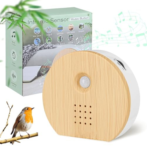Vogelgezwitscher Bewegungsmelder Box, Acemall Vogelgezwitscher Vogelzwitschern, Naturgeräusche Box mit Timer, 9 Vogelgesang, Bachgeflüster & Waldquelle für Toilette Spa und Entspannung