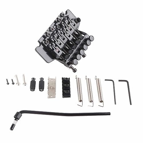 Ponte Tremolo Gold, Silver, Black Floyd Rose a Doppia Chiusura per Chitarra Elettrica - Vibrato per Prestazioni Migliorate (BLACK)