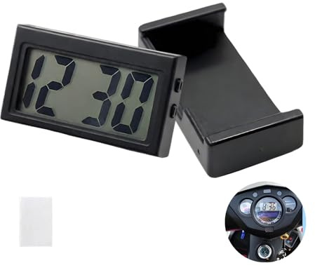 Mini-Auto-Uhr, Elektronische Digitale Uhr für Fahrzeuge, LCD Digitaluhr für Armaturenbrett, Tisch, Badezimmer, Tragbare Mini-Uhr in elegantem Schwarz, Zeitmanagementlösung für unterwegs (1)