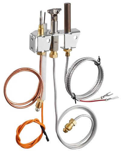 VEVOR Conjunto de Quemador Piloto de Gas Natural, OE 4021-732, 25660. Repuesto de Llama de Encendido de Gas para Chimenea con Tubo de Encendido, Termopar, Termopila y Cables, para Heatilator