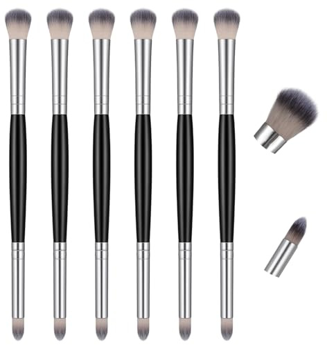WJIAAA Augen Make-up Pinsel,6 Stücke Pinselset Makeup,Concealer Pinsel,Eyeliner Smudge Pinselset Doppelkopf Schminkpinsel Makeup für Concealer Highlighter Loses Puder