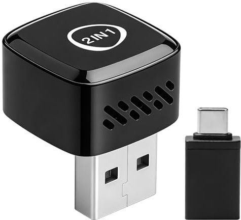 CarPlay Wireless Adapter, 2-in-1 Mini Wireless CarPlay Adapter, USB Convert Wired Android Auto zu mit Type-C Konverter für iOS 10+ Android 10/11+ Wired Autos ab 2016