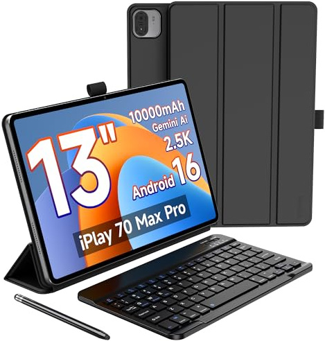 Tablet 13 Pulgadas,10000mAh Tablet Android con Teclado y Lapiz con Modo PC