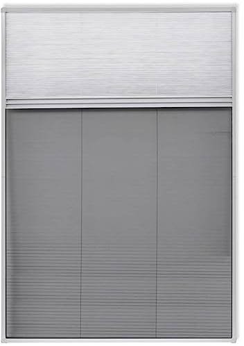 Plisse Mosquitera para ventana con persiana de aluminio, 160 x 80 cm, mosquitera negra, mosquitera para claraboyas, sin taladrar, extraíble, lavable, ideal para dormitorio, cocina, balcón