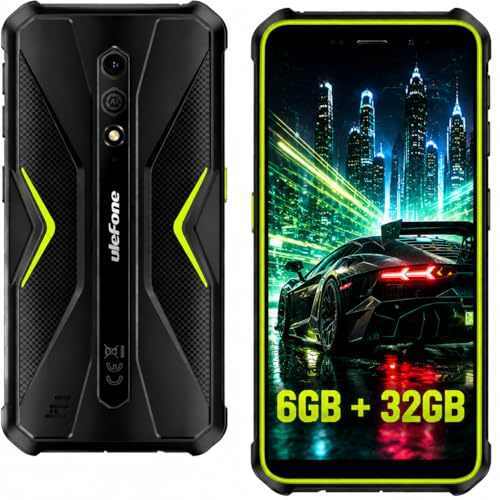 Ulefone Armor X12 Smartphone Incassable, Téléphone Portable Étanche IP68/IP69K, 6GB RAM + 32GB ROM, Écran HD+ 5,45 Pouces, Caméra 13MP, Batterie 4860mAh, Android 13, 4G Dual SIM/NFC/OTG/GPS, Vert