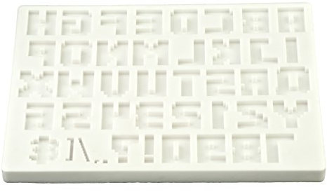 FPC Sugarcraft Alphabet (Pixel Script) Silicone Mould | FPC Sugarcraft, White, Silicone, Craft Mould, Regular