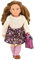 LORI 45713 Puppe Aviana, 15cm, Lange rotblonde Haare, braune Augen, ab 3 Jahren, Stehpuppe, beweglich, weicher Körper, Wollpulli, Tasche pink, Stulpen