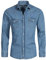 Rock Creek Herren Jeans Hemd Herrenhemd Denim Jeanshemd Vintage mit druckknöpfen Regular Fit Stehkragen Kentkragen Langarm H-199 Hellblau M