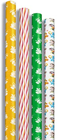 Clairefontaine 202037AMZC - Karton mit 12 Rollen Geschenkpapier Excellia 2mx0m70 80g, sortierte Motiven Vintage, 12 Rollen