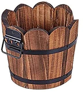 Maceta de Madera, Macetas para Flores, Maceta, Natural, Hecho a Mano, Seguro para el Cuerpo Humano, con Orificio de Drenaje, para Plantas de Jardín, Decoración del Hogar