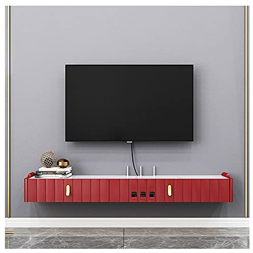WFENG TV Board Hängeschrank,Hängeboard Wohnwand-Kabelmanagement,für Wohnzimmer Schlafzimmer Badezimmer/rot / 120×24×19cm