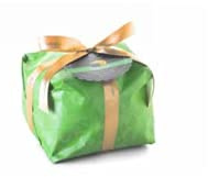 Brontedolci Panettone Incartato Farcito con Crema al Pistacchio Weihnachtskuchen gefüllt mit Pistaziencreme bedeckt mit weißer Schokolade und Pistazien Körnern 1Kg in Papier verpackt