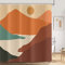 ASDCXZ Boho Duschvorhang 180x200 cm, Modern Abstrakt Kunst Boho Style Sonnenuntergang Spitze Bunt Bad Waschbar Duschvorhänge Polyester Textil Wasserdicht Duschvorhang für Badewanne mit 12 Haken